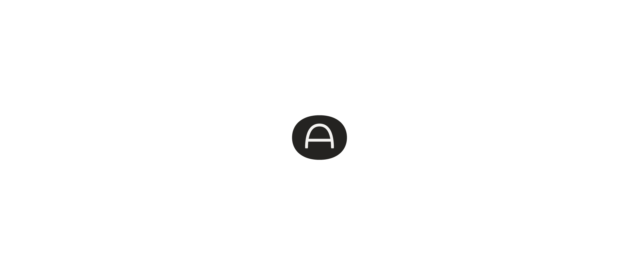 Arch minimal black oval monogram favicon with arched A lettermark