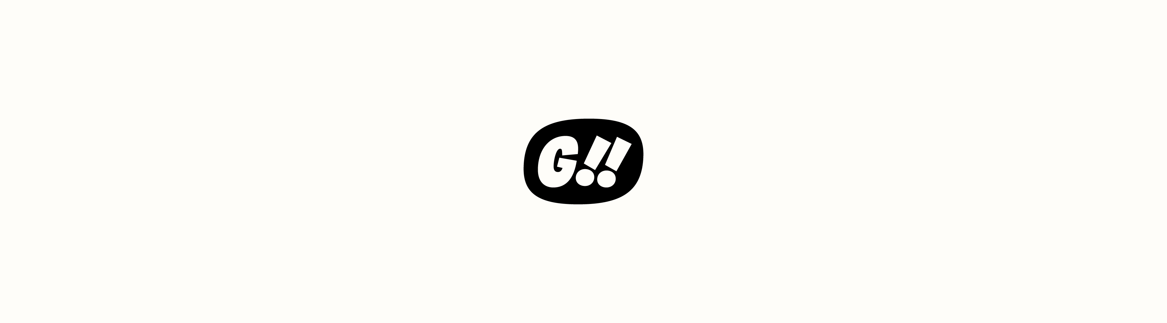 GYSHIDO black badge logo with white G!! monogram on cream background