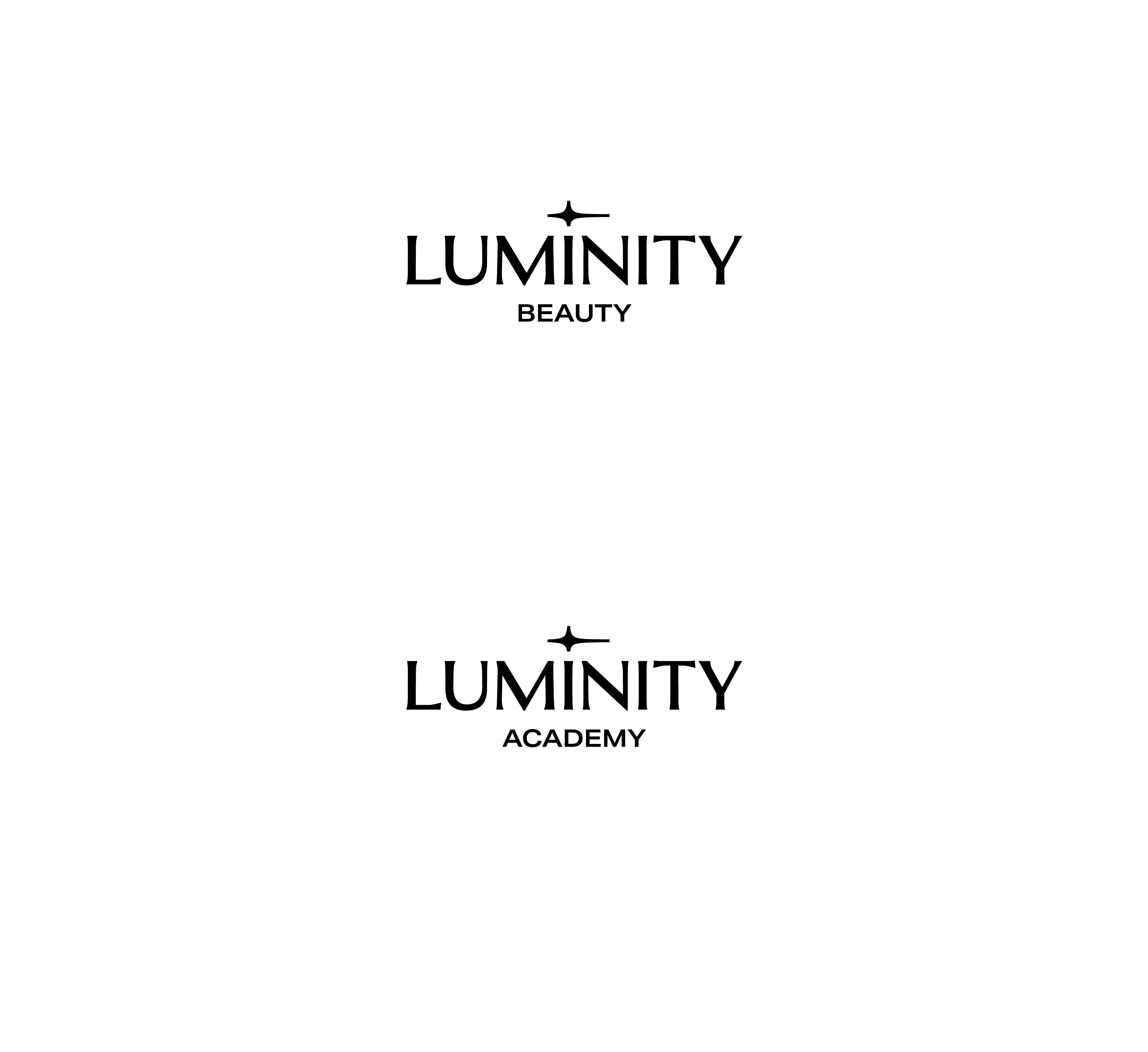 Luminity Beauty and Luminity Academy logo lockups