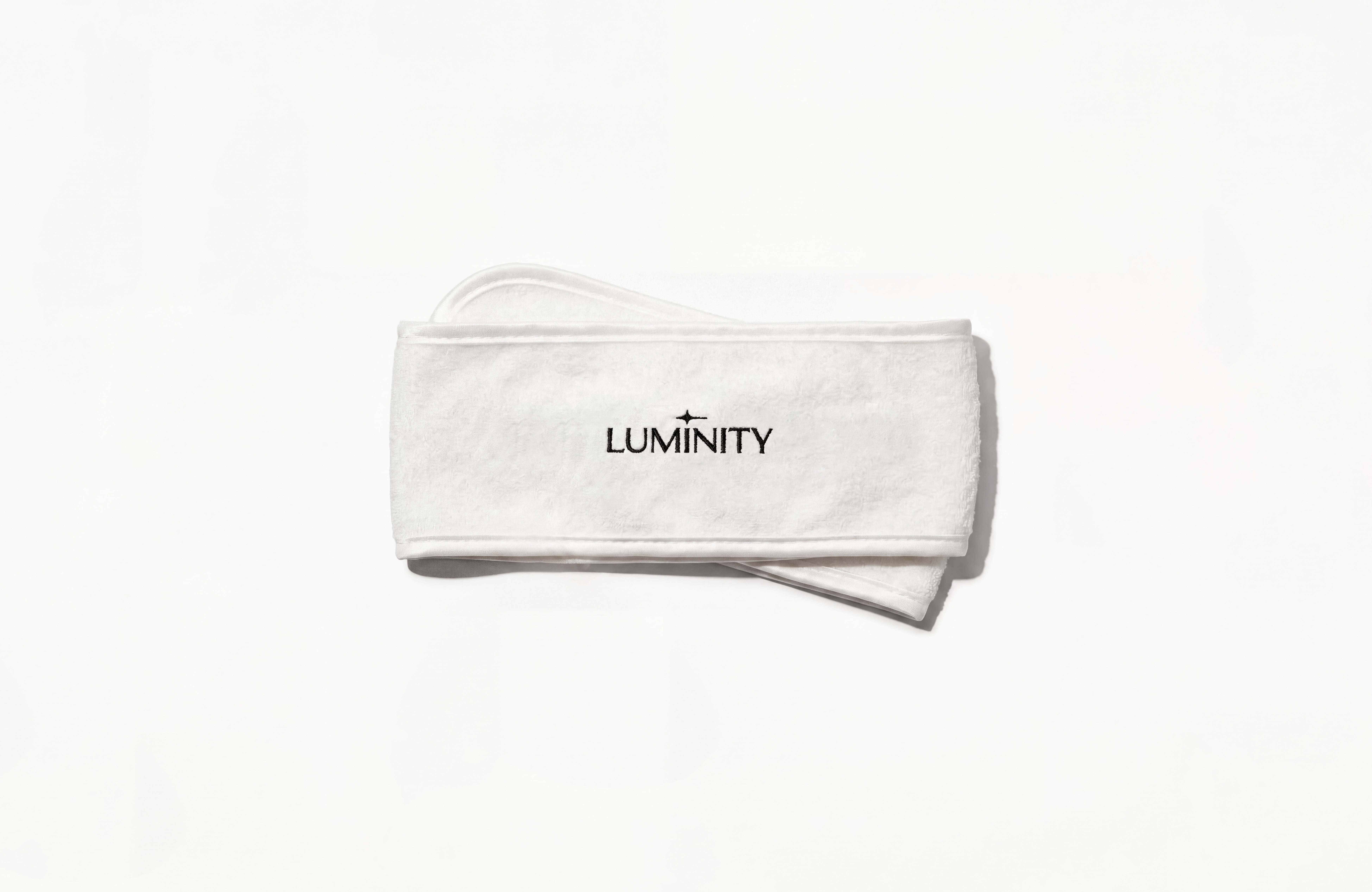 Luminity brand application showcasing embroidered logo headband