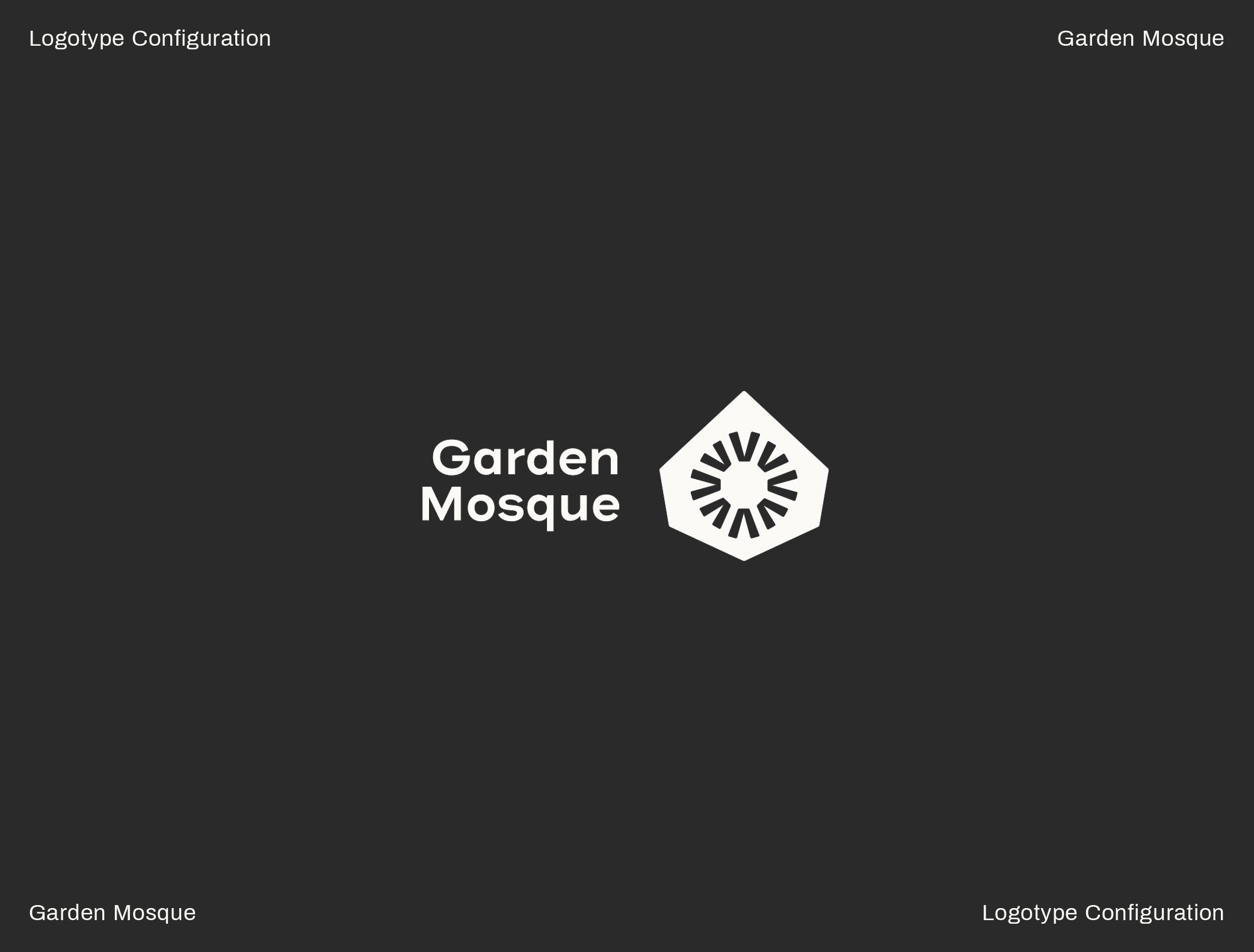 The Garden Mosque Visual Strategy, Logotype Configurations, Logo Design